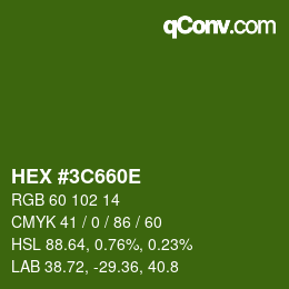 Color code: HEX #3C660E | qconv.com