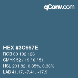 Color code: HEX #3C667E | qconv.com