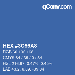 カラーコード: HEX #3C66A8 | qconv.com