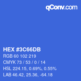 Color code: HEX #3C66DB | qconv.com