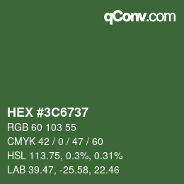 Color code: HEX #3C6737 | qconv.com