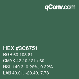 Color code: HEX #3C6751 | qconv.com