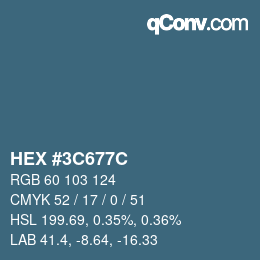 颜色代码: HEX #3C677C | qconv.com