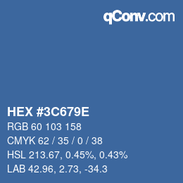 Color code: HEX #3C679E | qconv.com