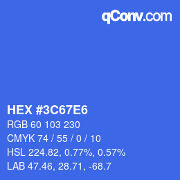 Color code: HEX #3C67E6 | qconv.com