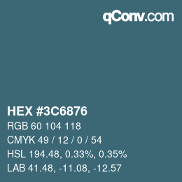 Color code: HEX #3C6876 | qconv.com