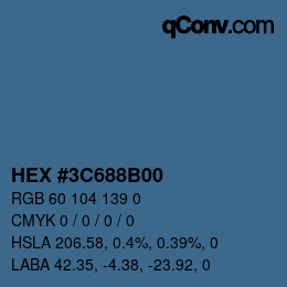 Farbcode: HEX #3C688B00 | qconv.com