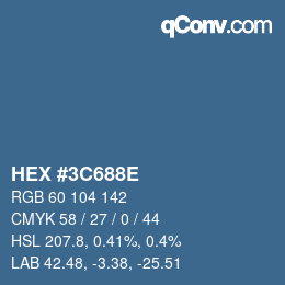 Color code: HEX #3C688E | qconv.com