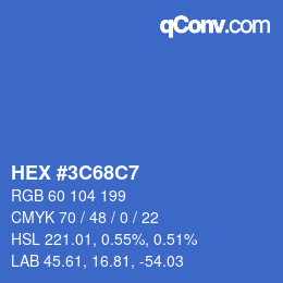 Color code: HEX #3C68C7 | qconv.com