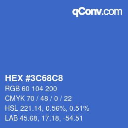 Color code: HEX #3C68C8 | qconv.com