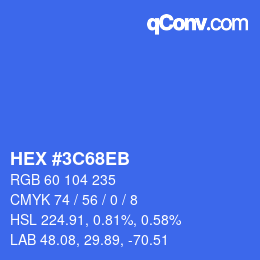 Color code: HEX #3C68EB | qconv.com