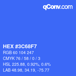 Color code: HEX #3C68F7 | qconv.com