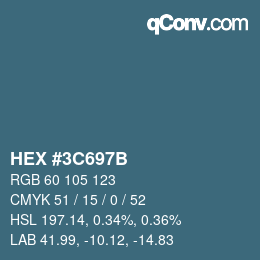 Color code: HEX #3C697B | qconv.com