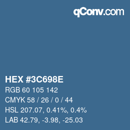 Color code: HEX #3C698E | qconv.com