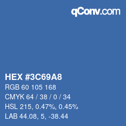 Color code: HEX #3C69A8 | qconv.com