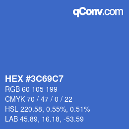 Color code: HEX #3C69C7 | qconv.com