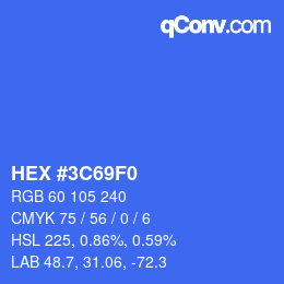 Color code: HEX #3C69F0 | qconv.com
