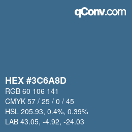 カラーコード: HEX #3C6A8D | qconv.com