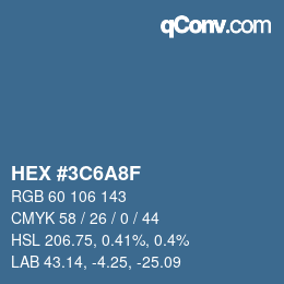 Color code: HEX #3C6A8F | qconv.com