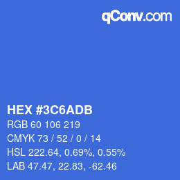 Color code: HEX #3C6ADB | qconv.com