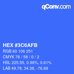 Color code: HEX #3C6AFB | qconv.com