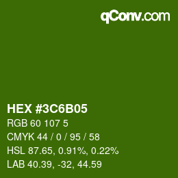 Código de color: HEX #3C6B05 | qconv.com
