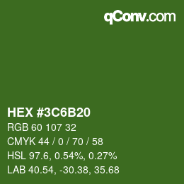 Color code: HEX #3C6B20 | qconv.com
