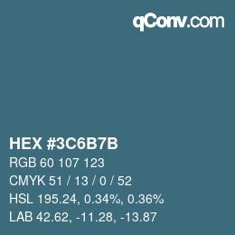 Color code: HEX #3C6B7B | qconv.com