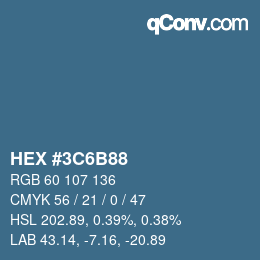Color code: HEX #3C6B88 | qconv.com