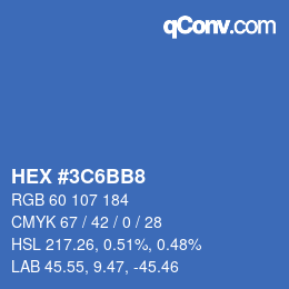 カラーコード: HEX #3C6BB8 | qconv.com