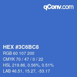 Color code: HEX #3C6BC8 | qconv.com