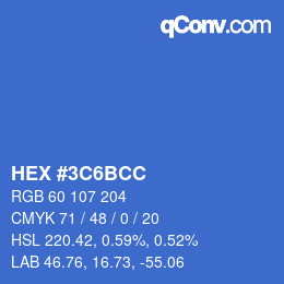 Color code: HEX #3C6BCC | qconv.com