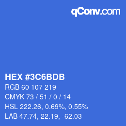 カラーコード: HEX #3C6BDB | qconv.com