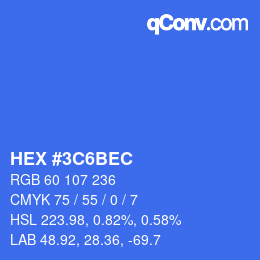 Color code: HEX #3C6BEC | qconv.com