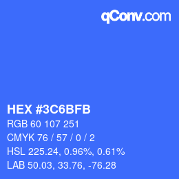 Color code: HEX #3C6BFB | qconv.com