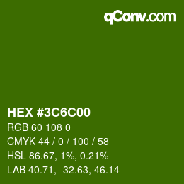 Color code: HEX #3C6C00 | qconv.com