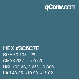 Color code: HEX #3C6C7E | qconv.com