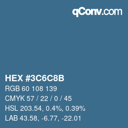 Color code: HEX #3C6C8B | qconv.com