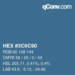 Color code: HEX #3C6C90 | qconv.com