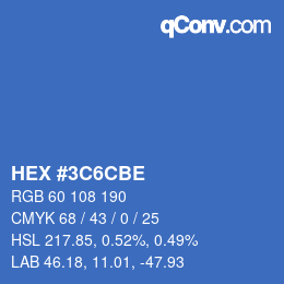 Farbcode: HEX #3C6CBE | qconv.com