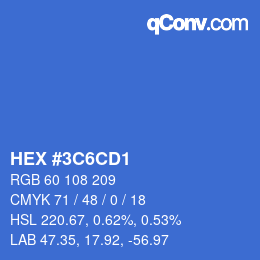 カラーコード: HEX #3C6CD1 | qconv.com