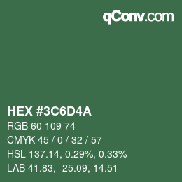Color code: HEX #3C6D4A | qconv.com