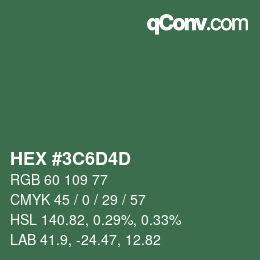 Color code: HEX #3C6D4D | qconv.com