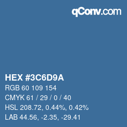 カラーコード: HEX #3C6D9A | qconv.com