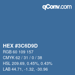 Color code: HEX #3C6D9D | qconv.com