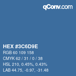 Color code: HEX #3C6D9E | qconv.com