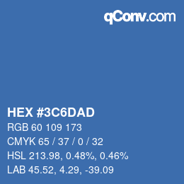 Color code: HEX #3C6DAD | qconv.com