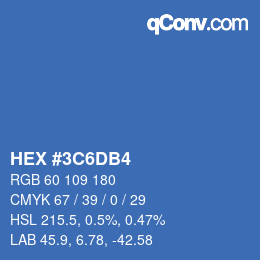 Color code: HEX #3C6DB4 | qconv.com