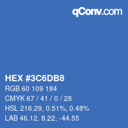 Color code: HEX #3C6DB8 | qconv.com