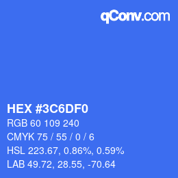 Color code: HEX #3C6DF0 | qconv.com